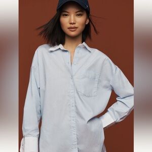 Anthropologie Maeve Bennett Buttondown Shirt | Sky Blue | Size M